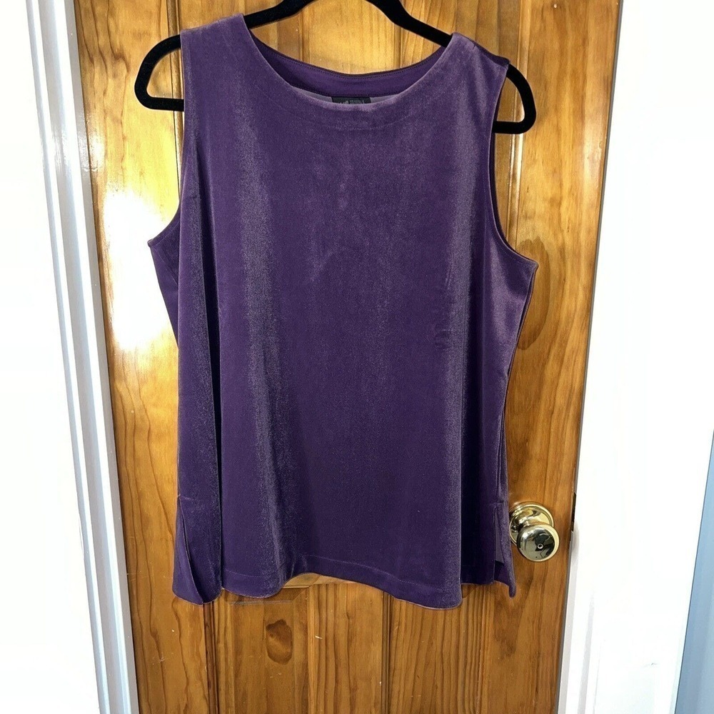 J. Jill Wearever Collection Women’s Size Large Petite Purple Velour Tank Top